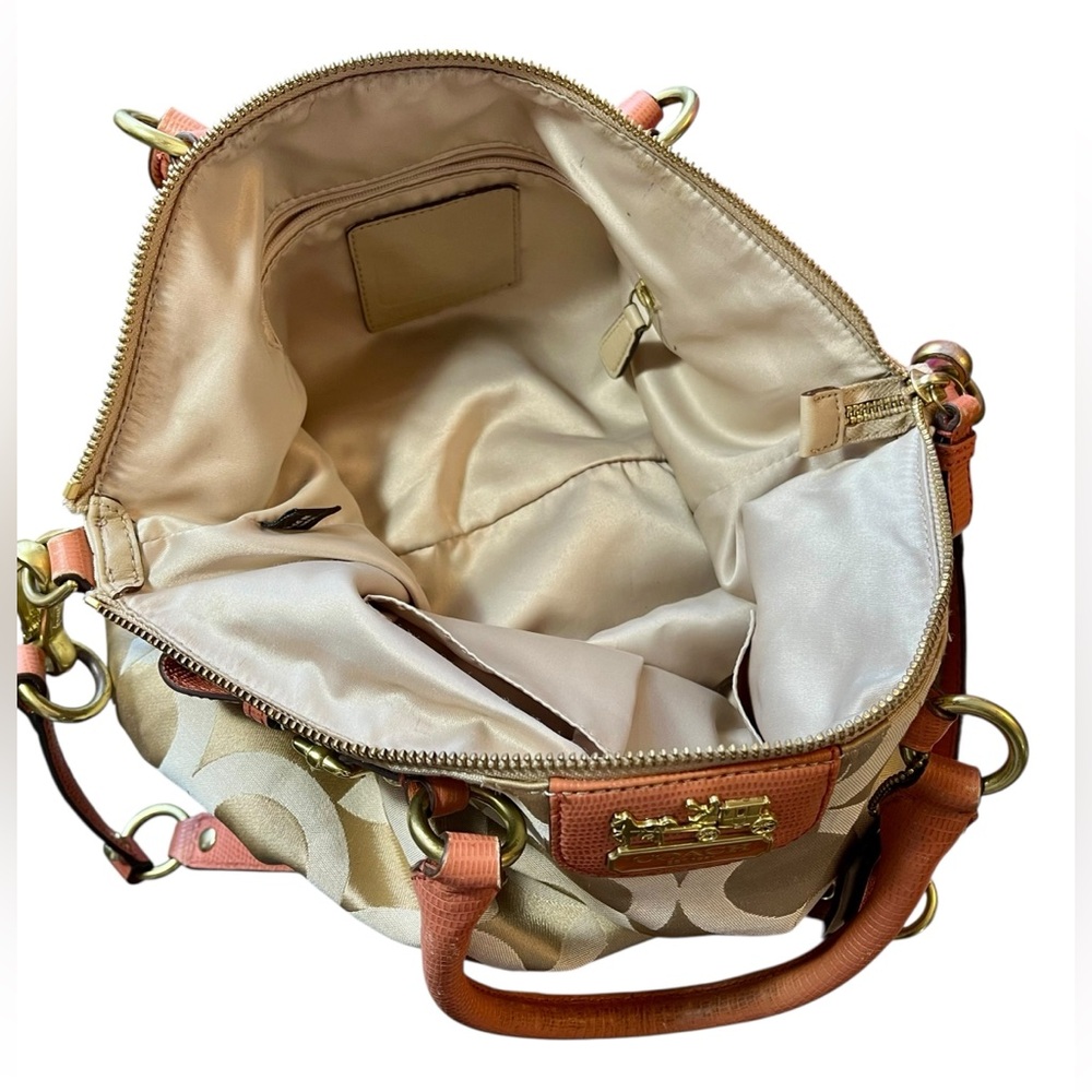 Retro Coach Iconic Madison Sophia Sachel OP Art Crossbody Tote with Leather Trim - Picture 6 of 13